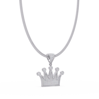 Royal Crown VVS Moissanite Diamond Pendant Iced Out King & Queen Jewelry