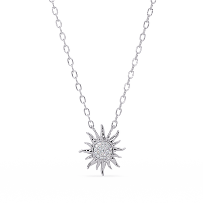 Radiant Sunburst VVS Moissanite Diamond Pendant Diamond Dazzling Sun Jewelry