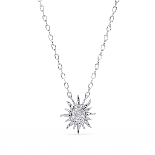 Radiant Sunburst VVS Moissanite Diamond Pendant Diamond Dazzling Sun Jewelry