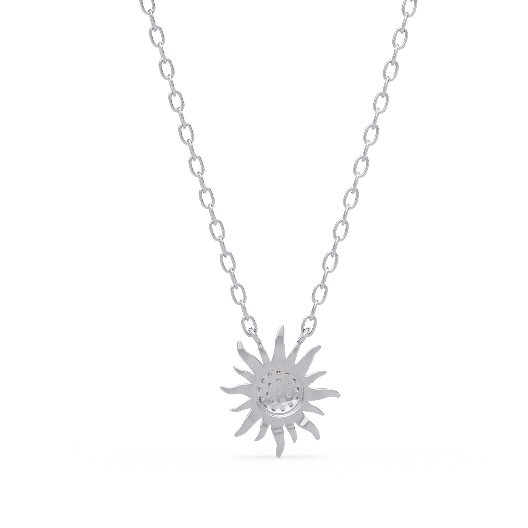 Radiant Sunburst VVS Moissanite Diamond Pendant Diamond Dazzling Sun Jewelry