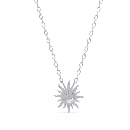 Radiant Sunburst VVS Moissanite Diamond Pendant Diamond Dazzling Sun Jewelry