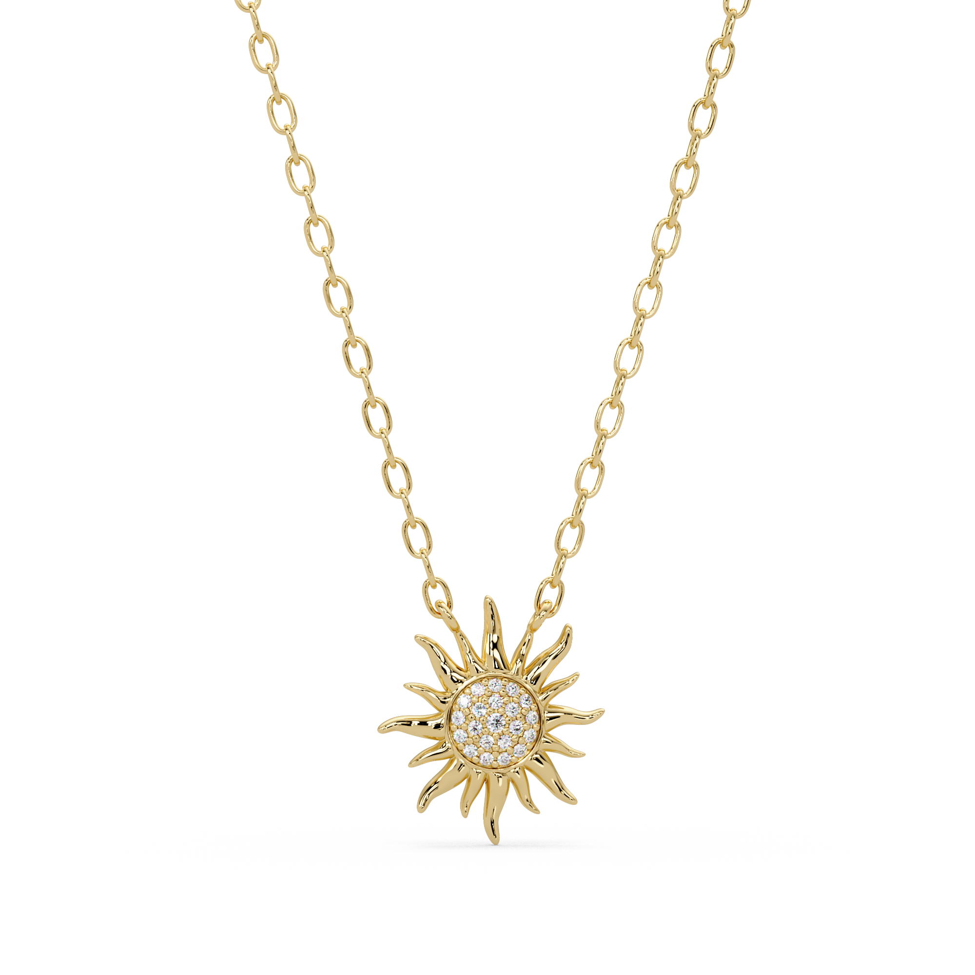 Radiant Sunburst VVS Moissanite Diamond Pendant Diamond Dazzling Sun Jewelry