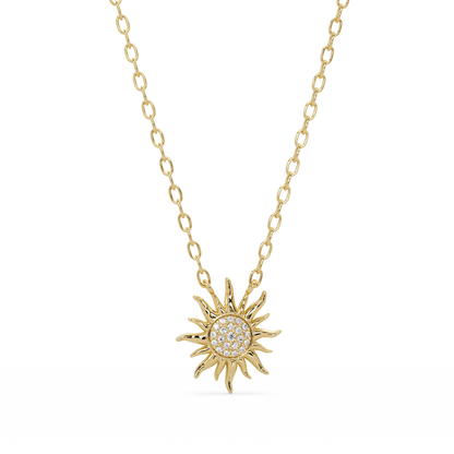 Radiant Sunburst VVS Moissanite Diamond Pendant Diamond Dazzling Sun Jewelry