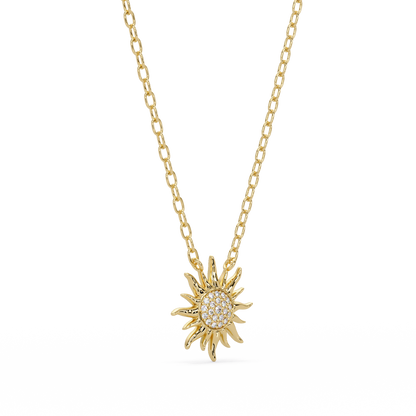 Radiant Sunburst VVS Moissanite Diamond Pendant Diamond Dazzling Sun Jewelry