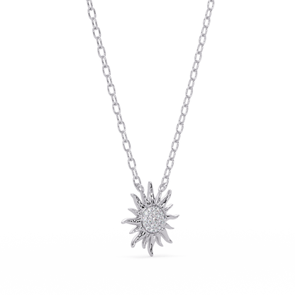 Radiant Sunburst VVS Moissanite Diamond Pendant Diamond Dazzling Sun Jewelry