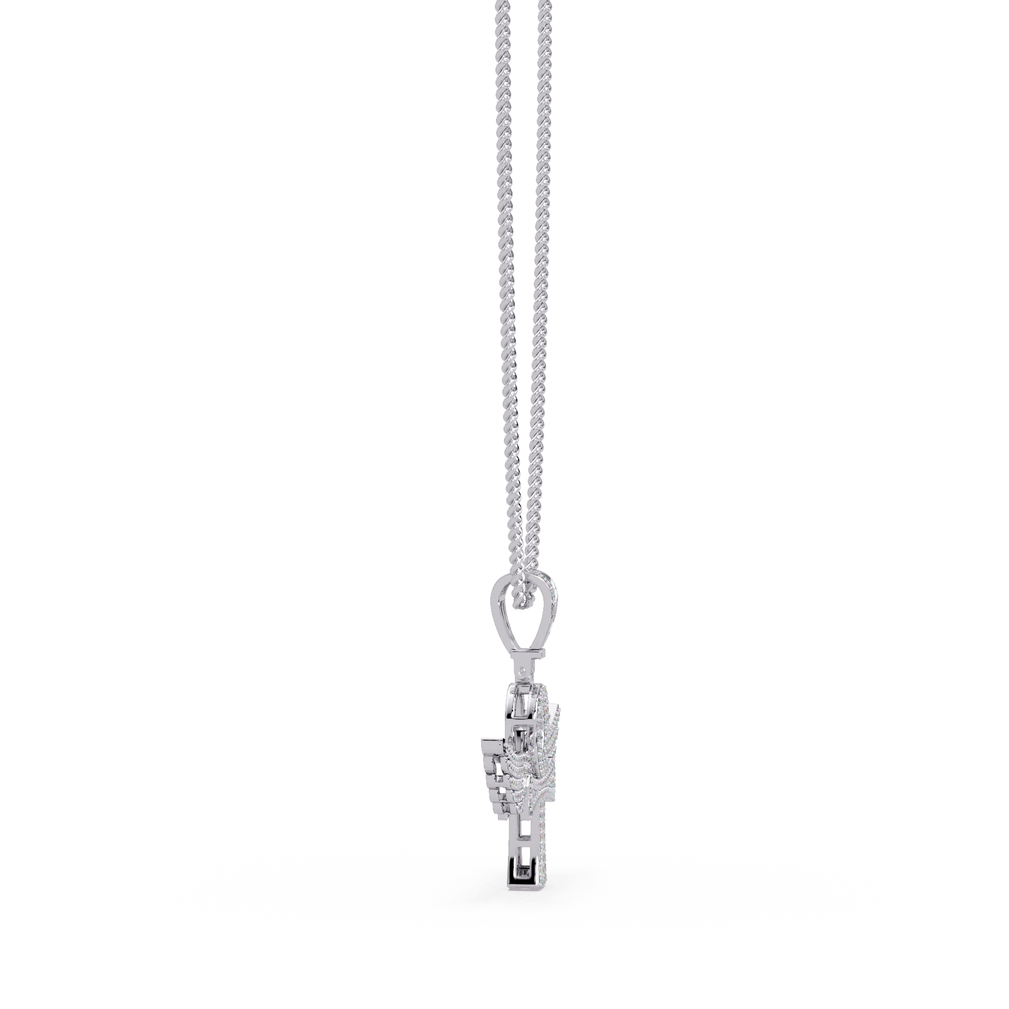 Winged Ankh VVS Moissanite Diamond  Pendant Egyptian Cross of Life Jewelry