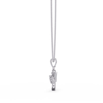 Winged Ankh VVS Moissanite Diamond  Pendant Egyptian Cross of Life Jewelry