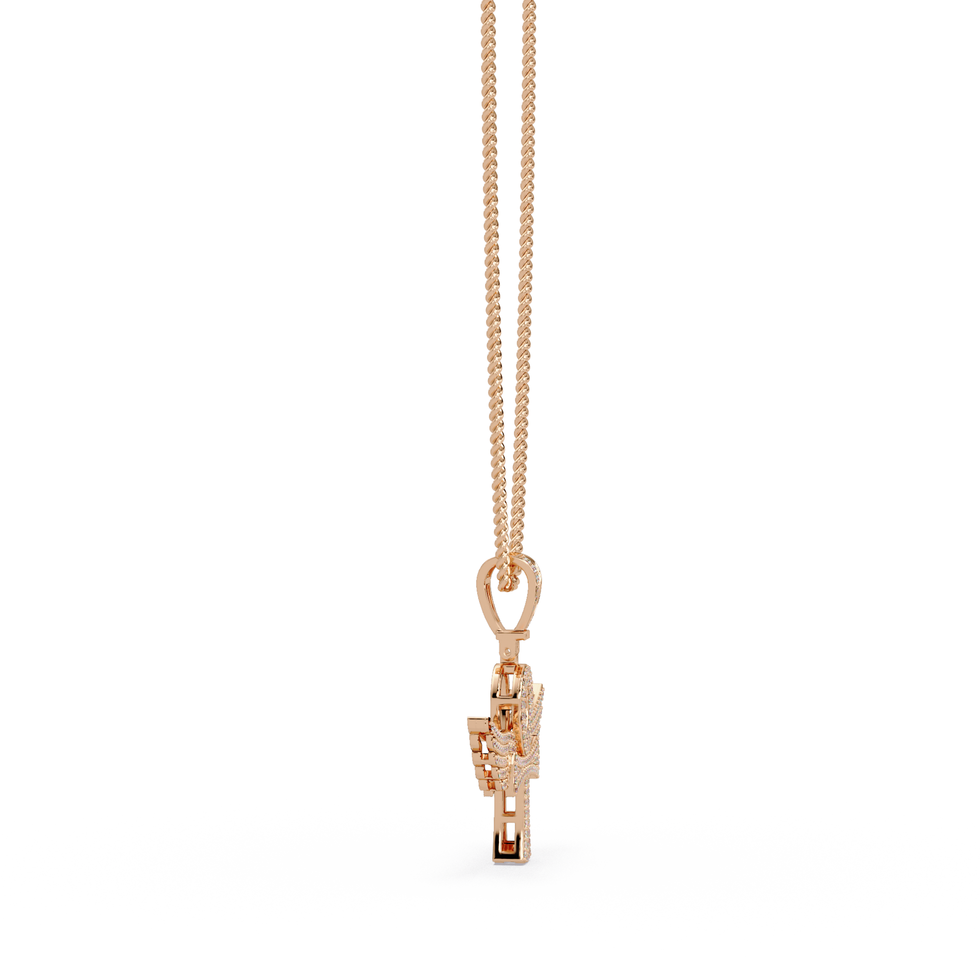 Winged Ankh VVS Moissanite Diamond  Pendant Egyptian Cross of Life Jewelry