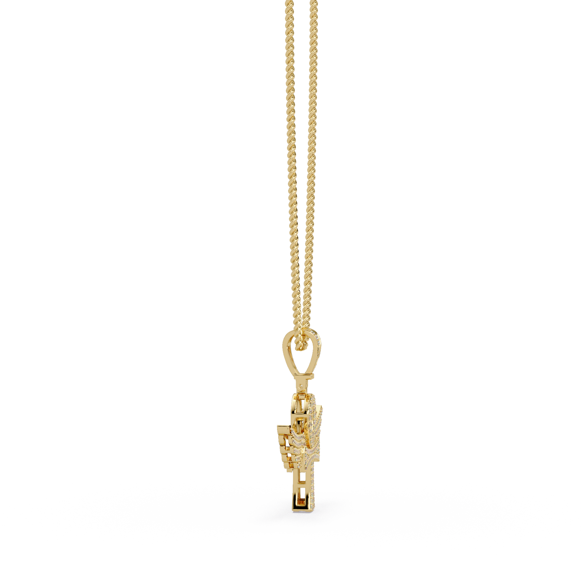 Winged Ankh VVS Moissanite Diamond  Pendant Egyptian Cross of Life Jewelry