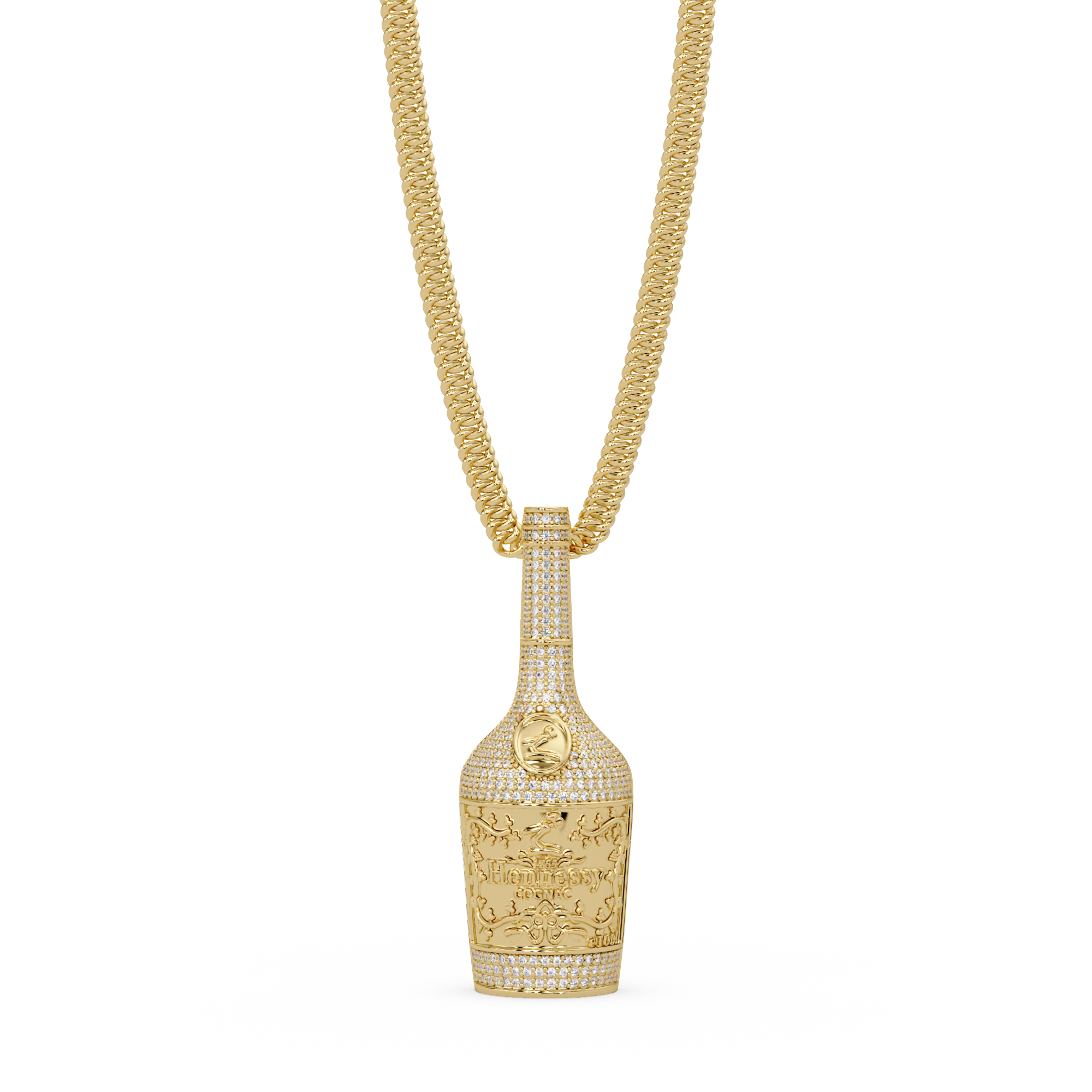 Luxury Bottle-Shaped Pendant VVS Moissanite Diamond | Hip-Hop Style