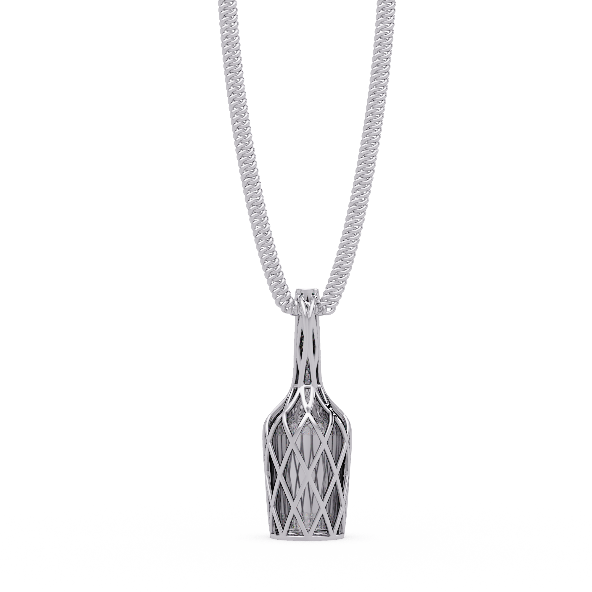 Luxury Bottle-Shaped Pendant VVS Moissanite Diamond | Hip-Hop Style