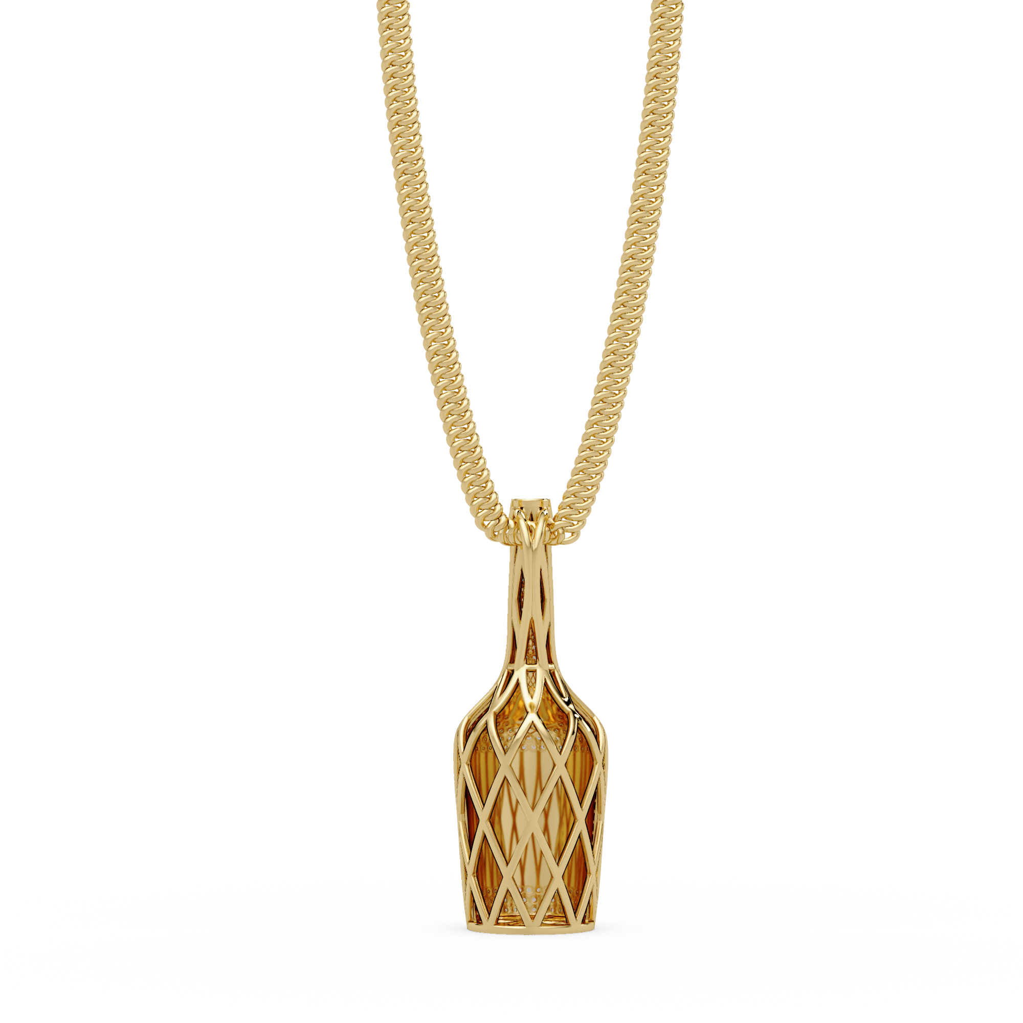 Luxury Bottle-Shaped Pendant VVS Moissanite Diamond | Hip-Hop Style