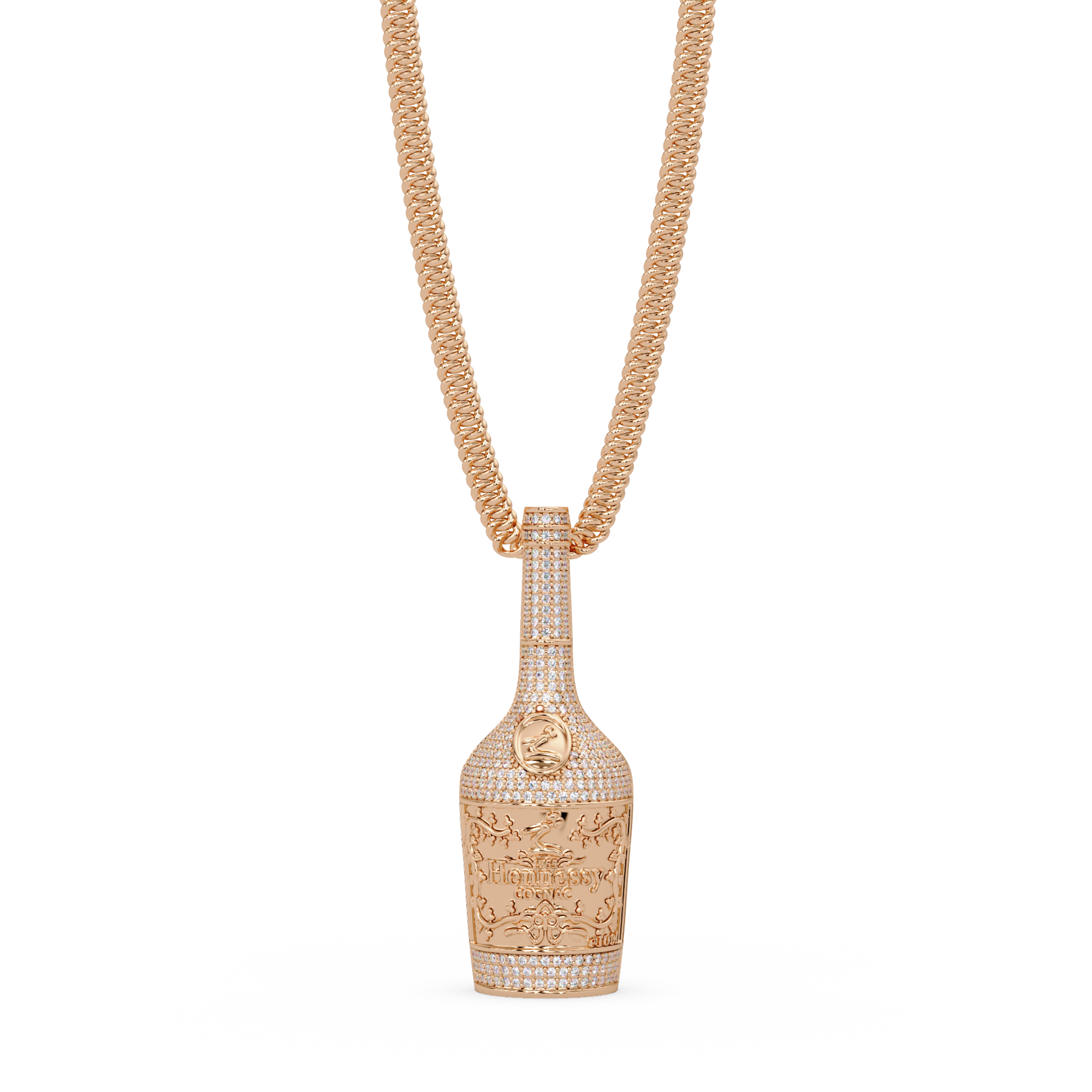 Luxury Bottle-Shaped Pendant VVS Moissanite Diamond | Hip-Hop Style