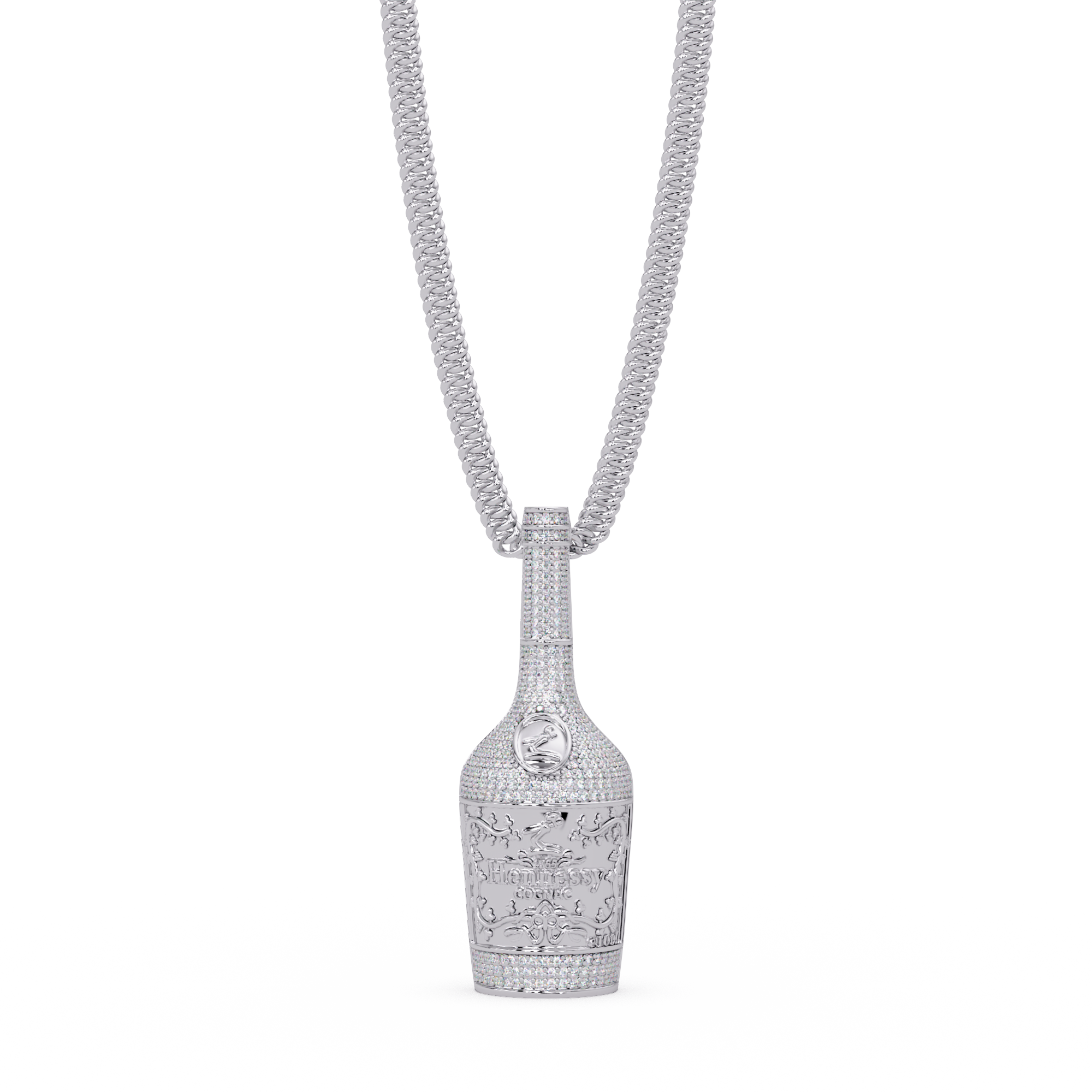Luxury Bottle-Shaped Pendant VVS Moissanite Diamond | Hip-Hop Style