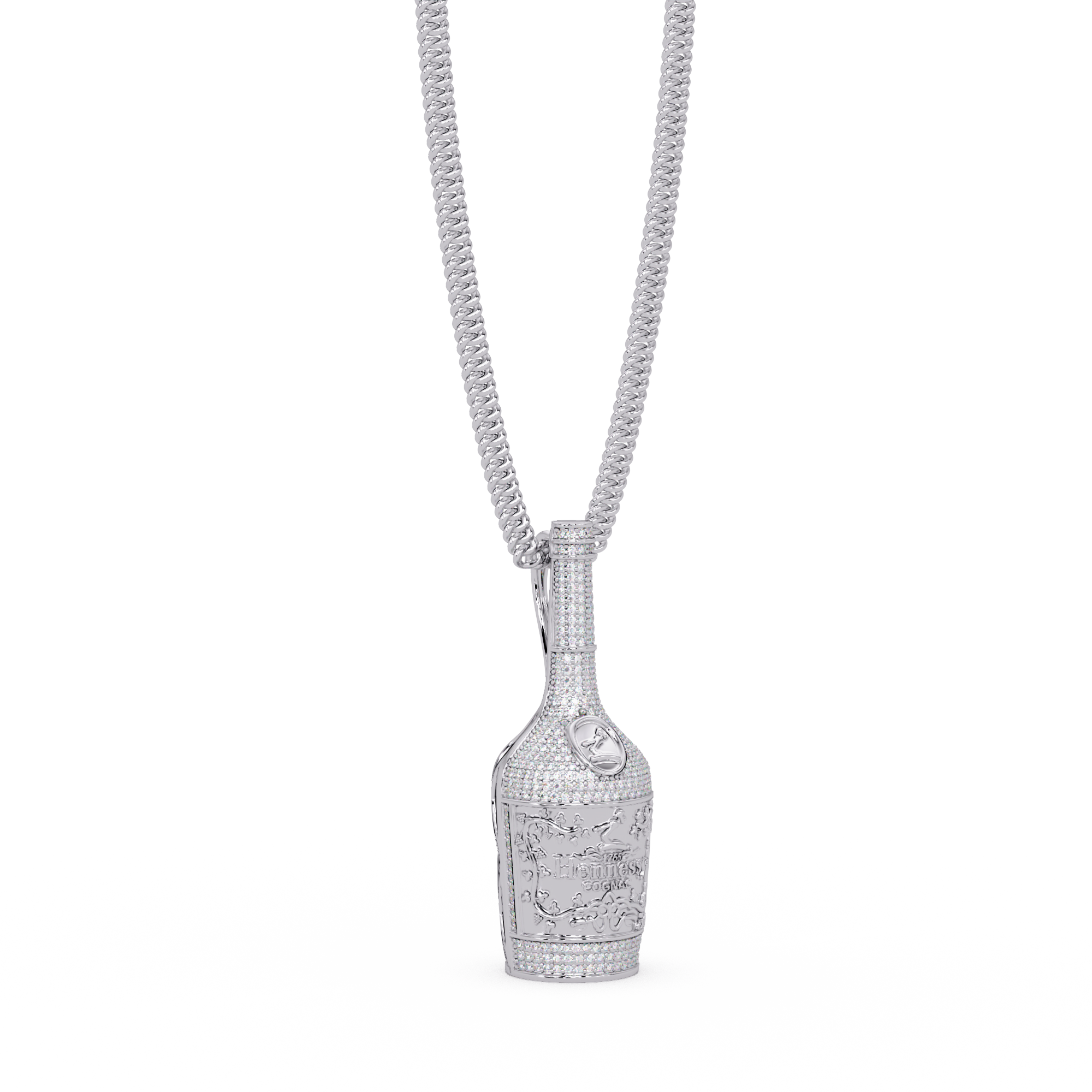 Luxury Bottle-Shaped Pendant VVS Moissanite Diamond | Hip-Hop Style