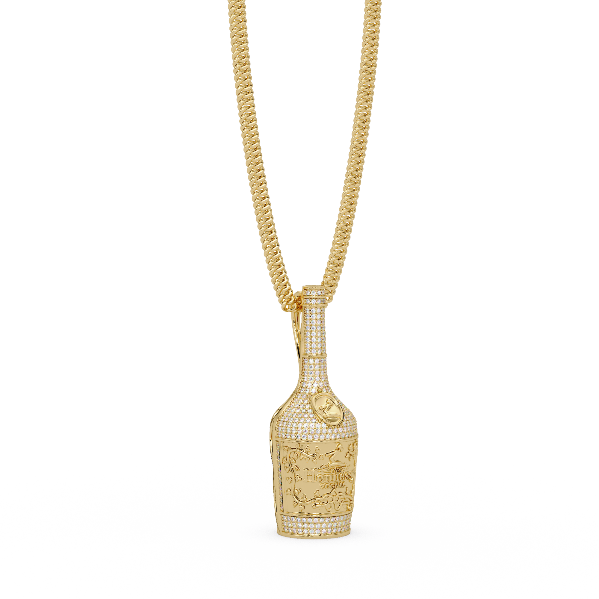 Luxury Bottle-Shaped Pendant VVS Moissanite Diamond | Hip-Hop Style