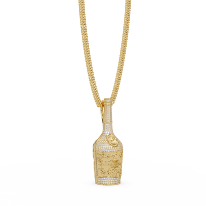 Luxury Bottle-Shaped Pendant VVS Moissanite Diamond | Hip-Hop Style