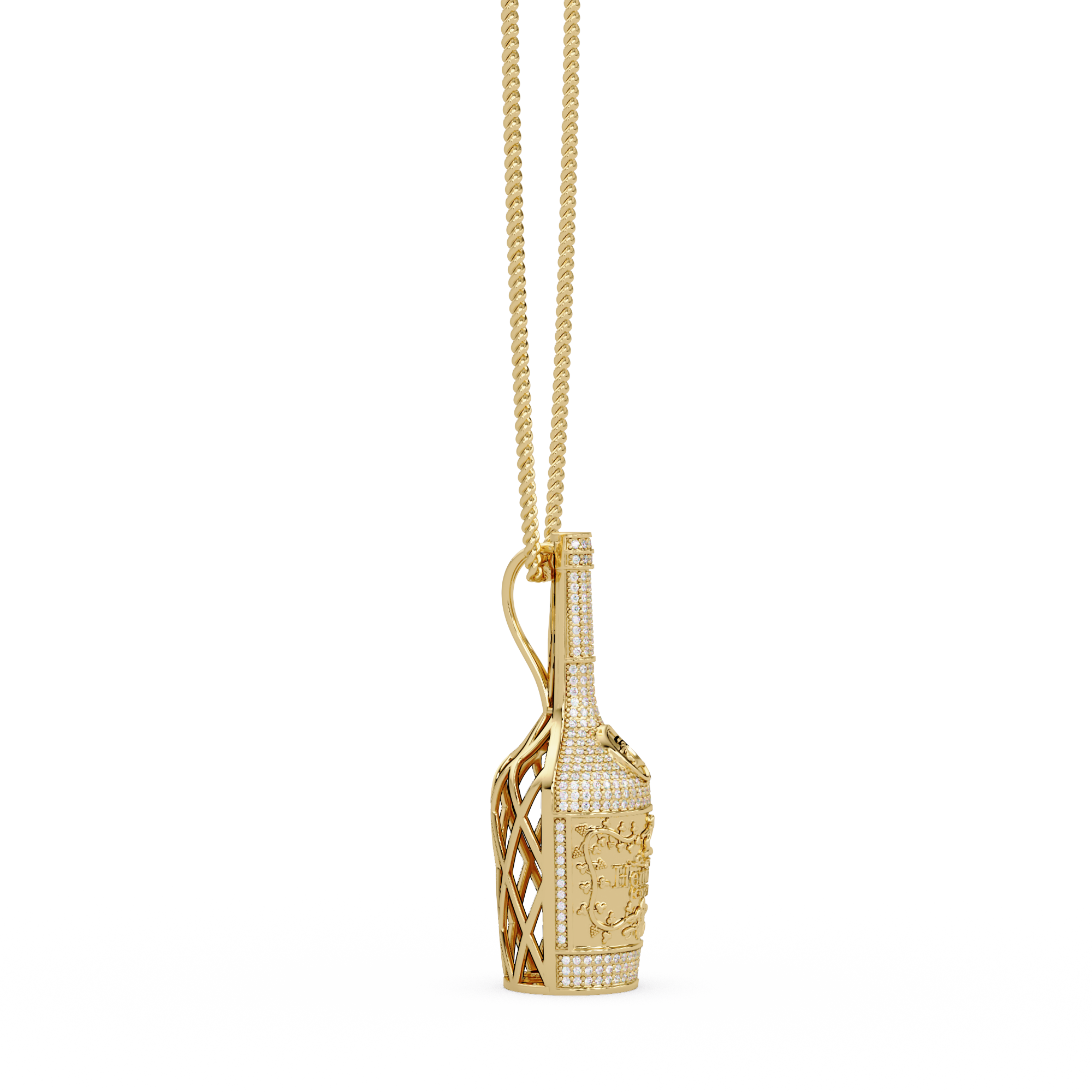 Luxury Bottle-Shaped Pendant VVS Moissanite Diamond | Hip-Hop Style
