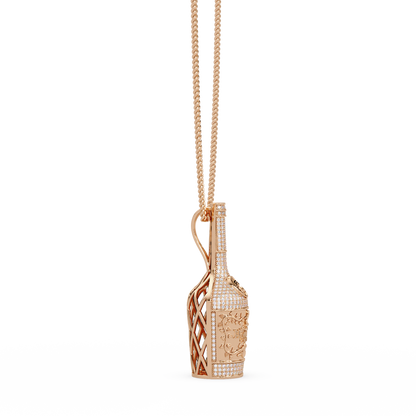 Luxury Bottle-Shaped Pendant VVS Moissanite Diamond | Hip-Hop Style