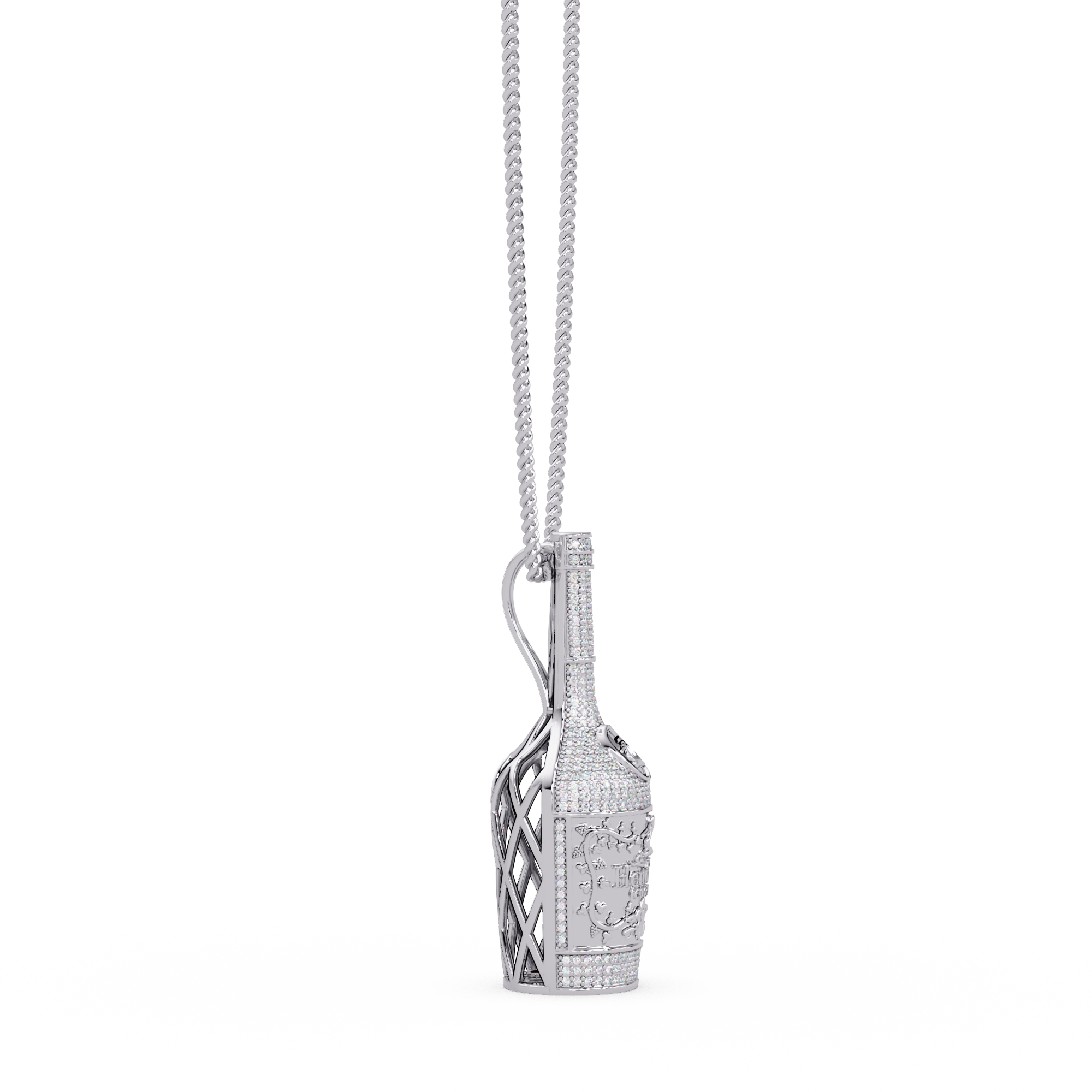 Luxury Bottle-Shaped Pendant VVS Moissanite Diamond | Hip-Hop Style