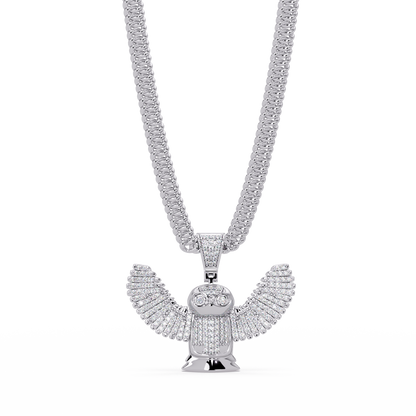 Owl Wing Pendant  VVS Moissanite Diamond Custom Design