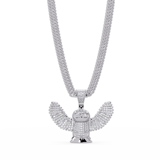 Owl Wing Pendant  VVS Moissanite Diamond Custom Design