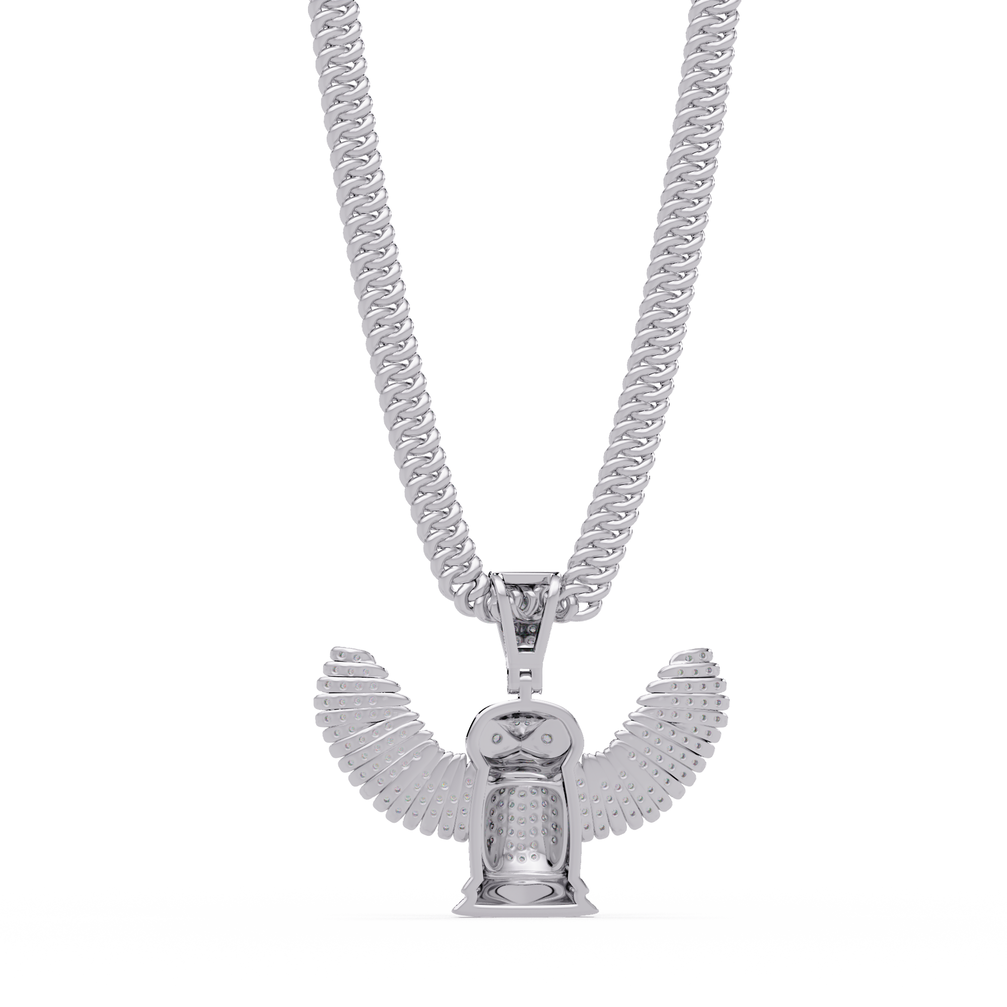 Owl Wing Pendant  VVS Moissanite Diamond Custom Design