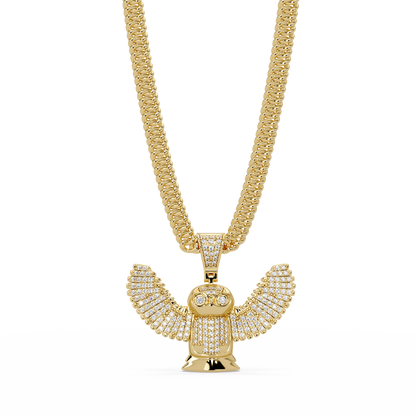 Owl Wing Pendant  VVS Moissanite Diamond Custom Design