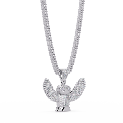 Owl Wing Pendant  VVS Moissanite Diamond Custom Design