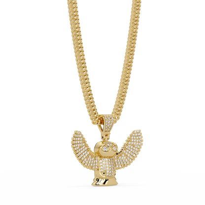 Owl Wing Pendant  VVS Moissanite Diamond Custom Design