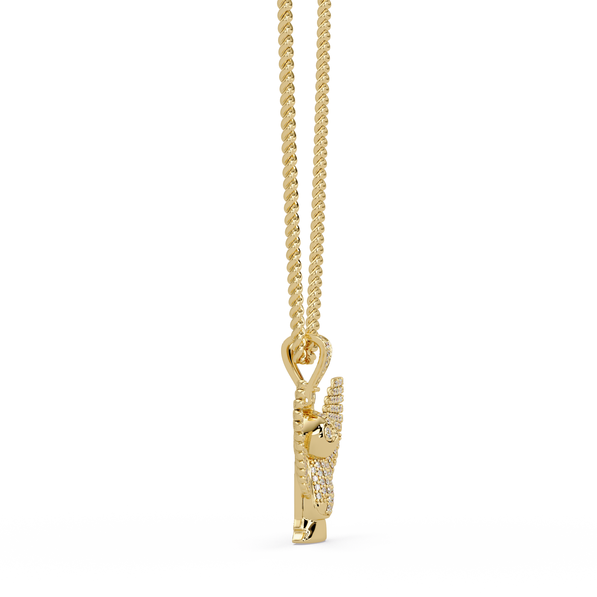 Owl Wing Pendant  VVS Moissanite Diamond Custom Design