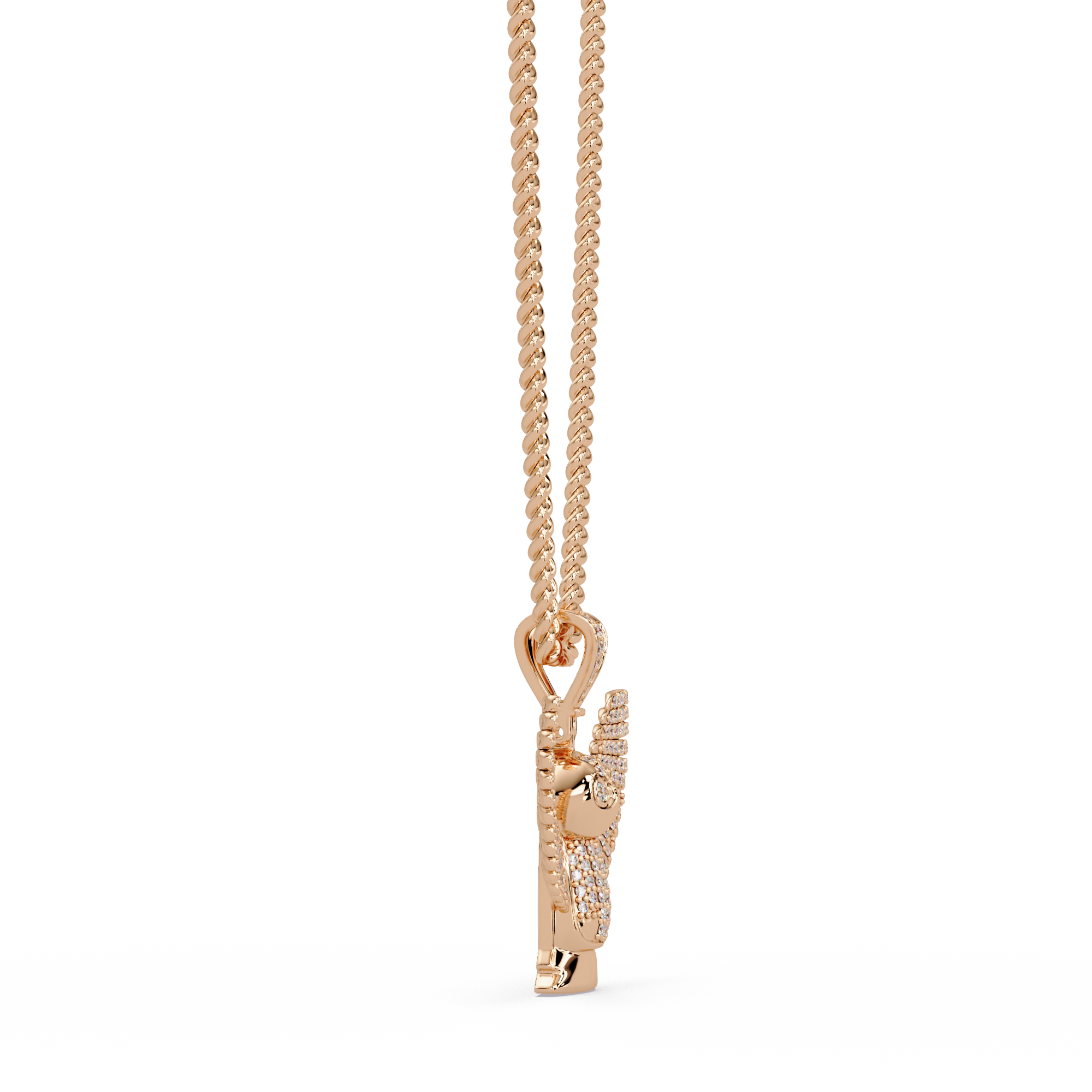 Owl Wing Pendant  VVS Moissanite Diamond Custom Design
