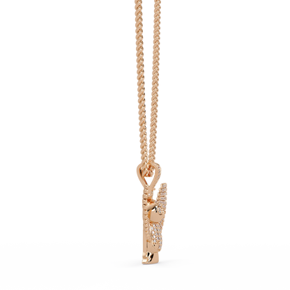 Owl Wing Pendant  VVS Moissanite Diamond Custom Design