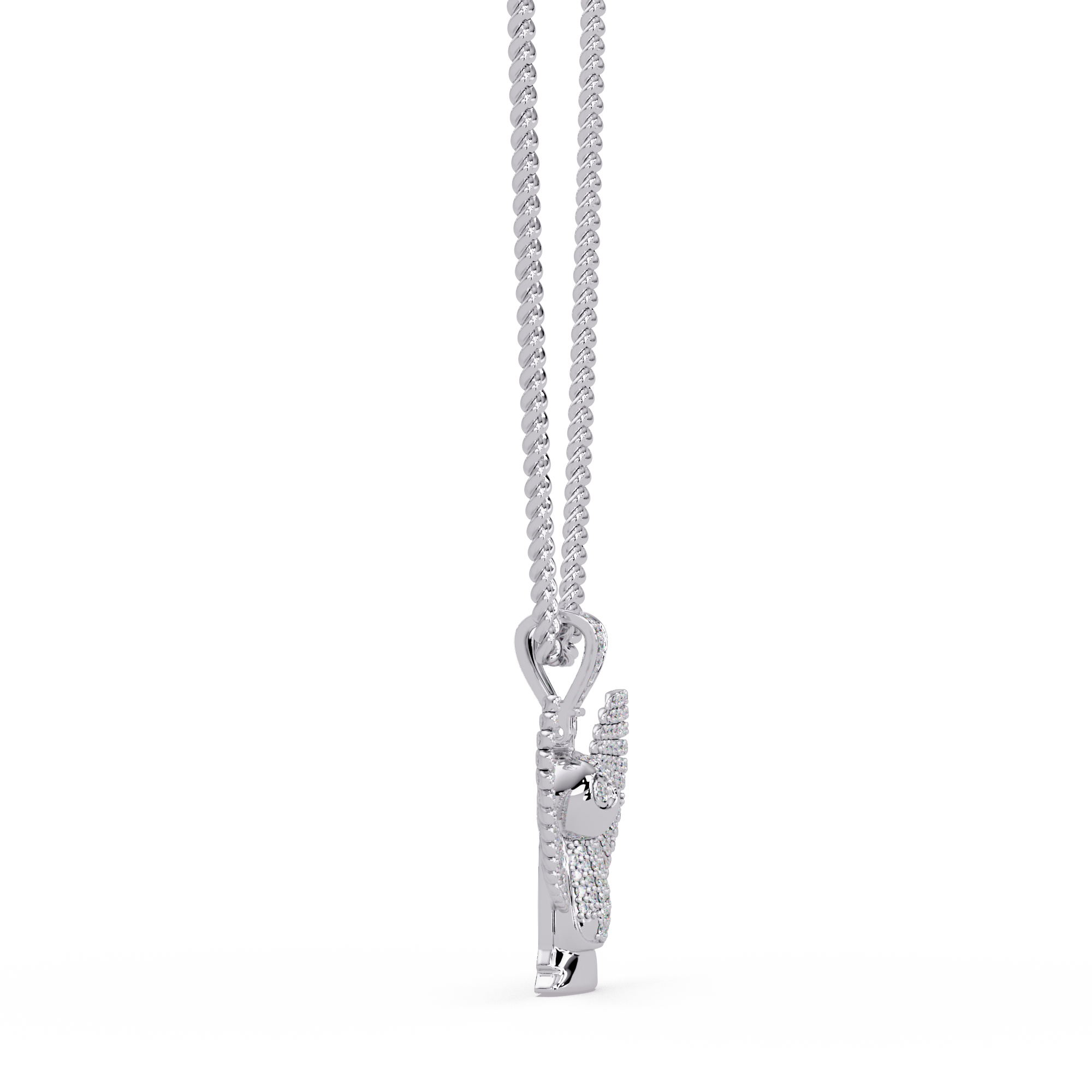 Owl Wing Pendant  VVS Moissanite Diamond Custom Design