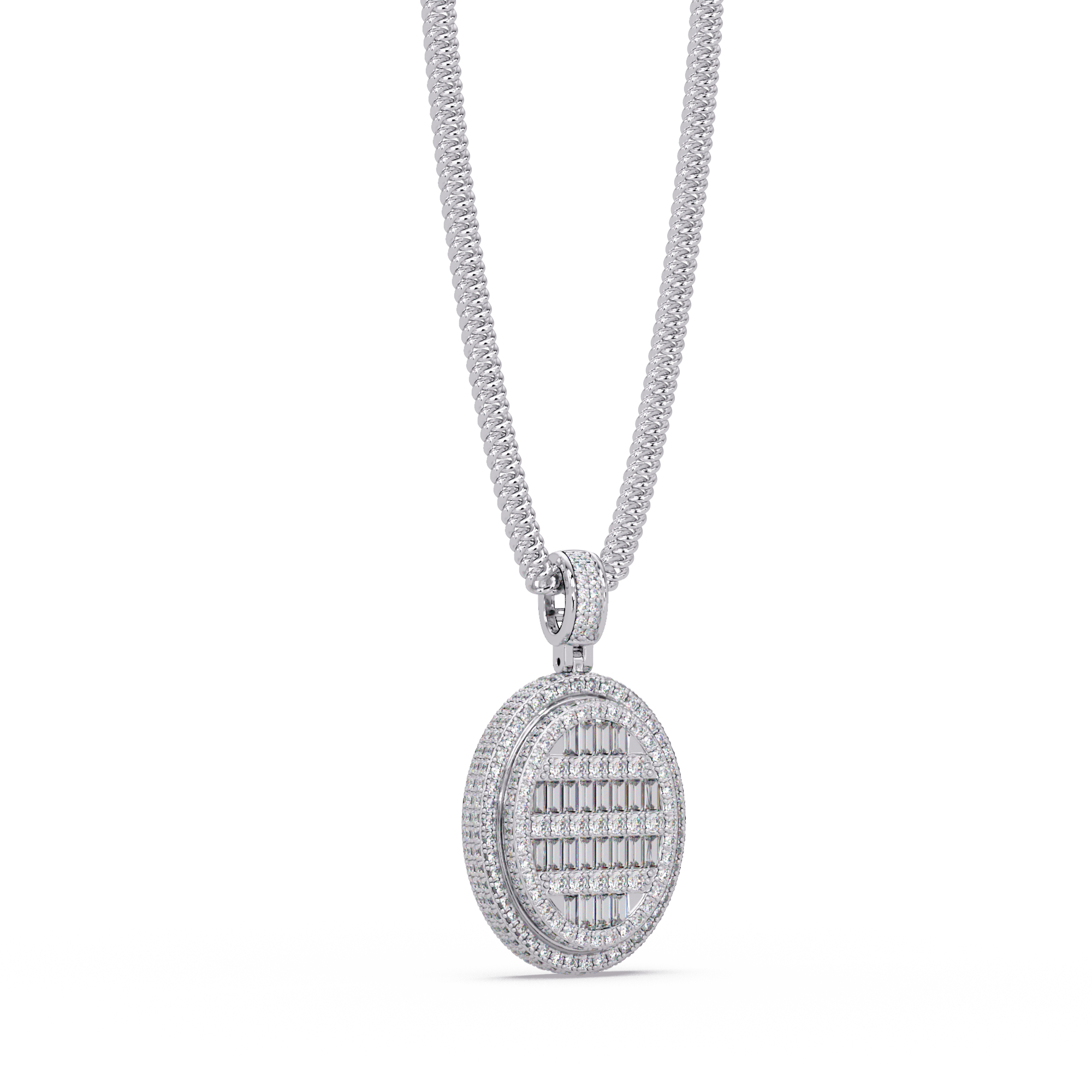 Oval Shape VVS Moissanite Diamond Pendant