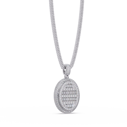Oval Shape VVS Moissanite Diamond Pendant