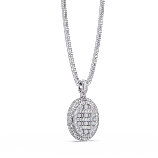 Oval Shape VVS Moissanite Diamond Pendant