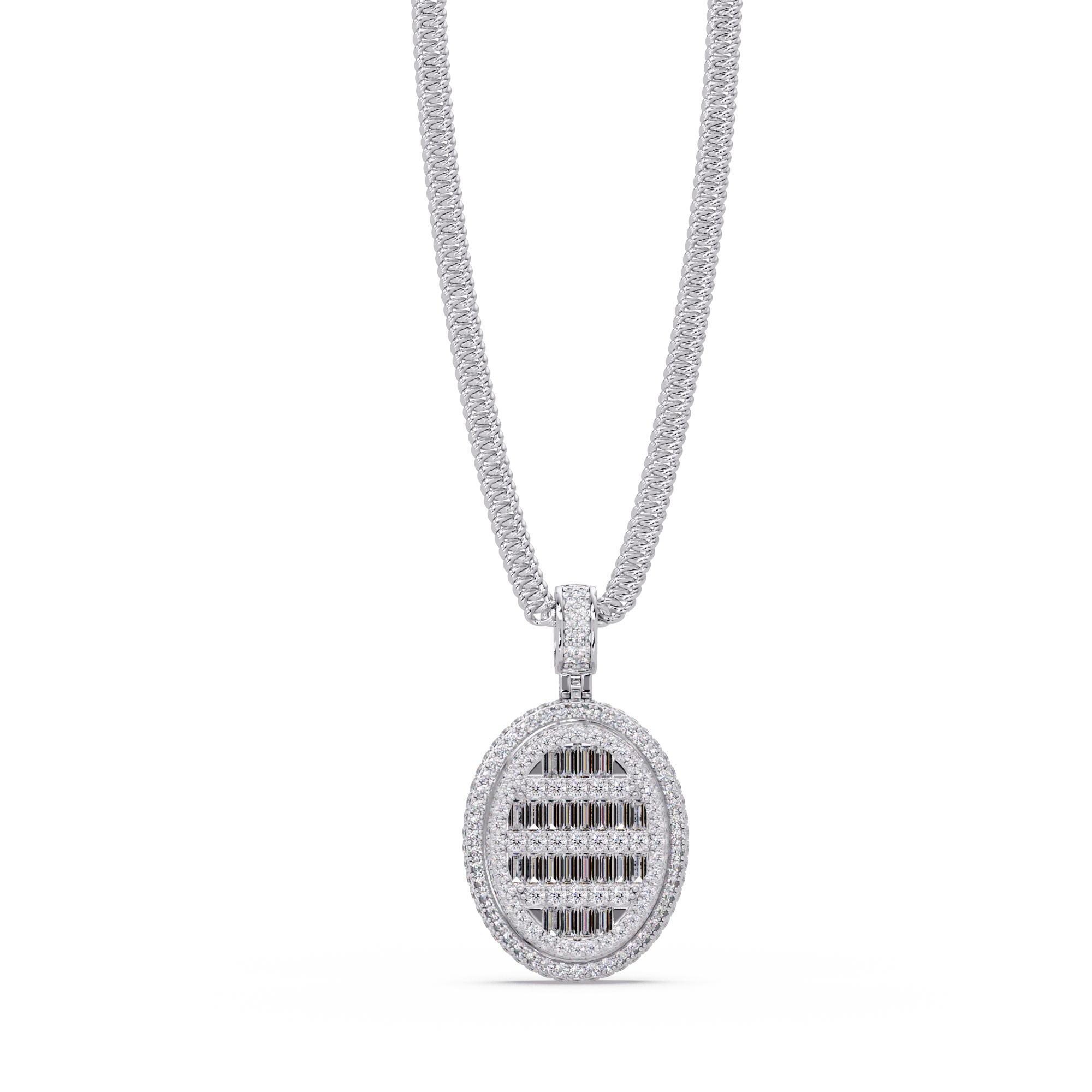 Oval Shape VVS Moissanite Diamond Pendant
