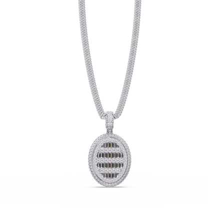 Oval Shape VVS Moissanite Diamond Pendant