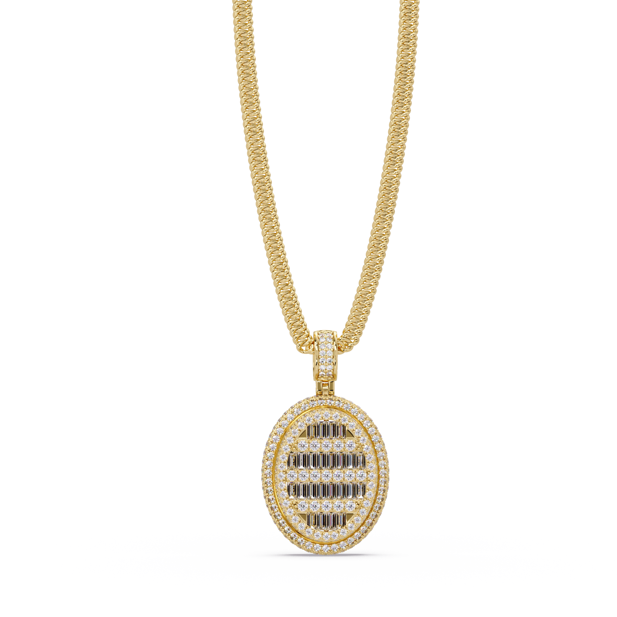 Oval Shape VVS Moissanite Diamond Pendant