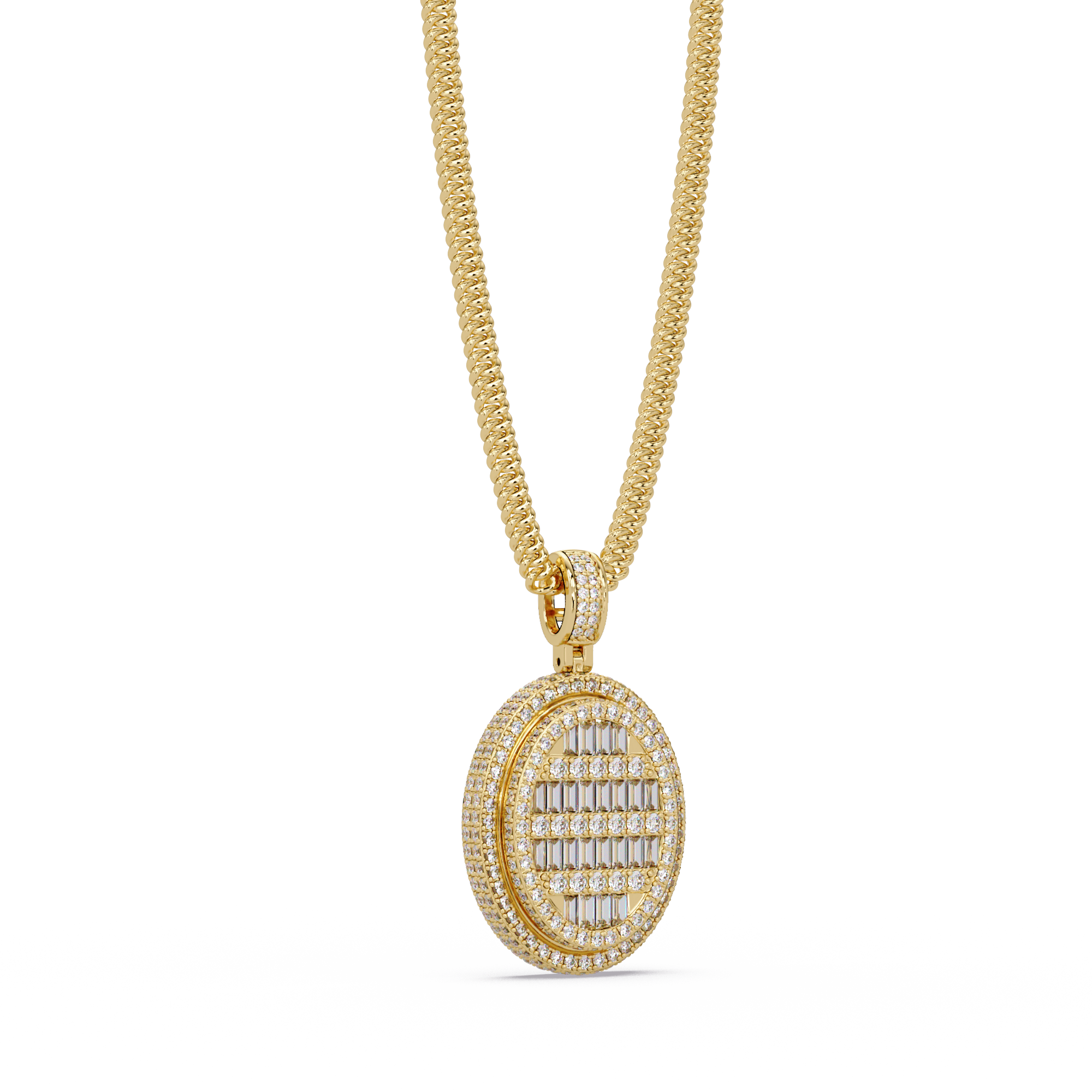 Oval Shape VVS Moissanite Diamond Pendant