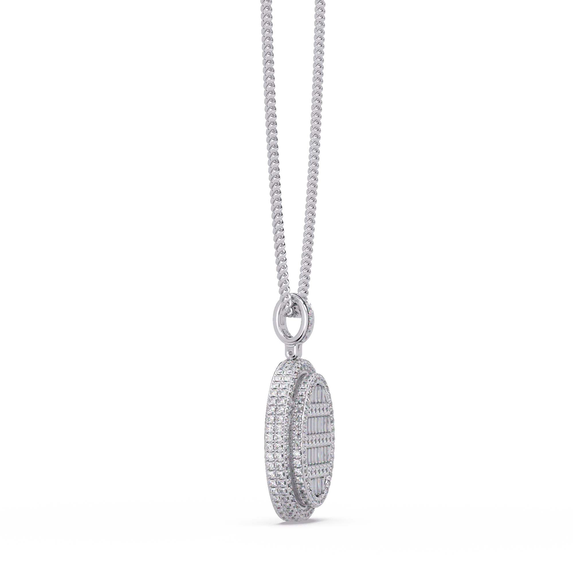 Oval Shape VVS Moissanite Diamond Pendant