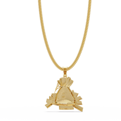 Money Bag Dollar Sign Pendant VVS Moissanite Diamonds