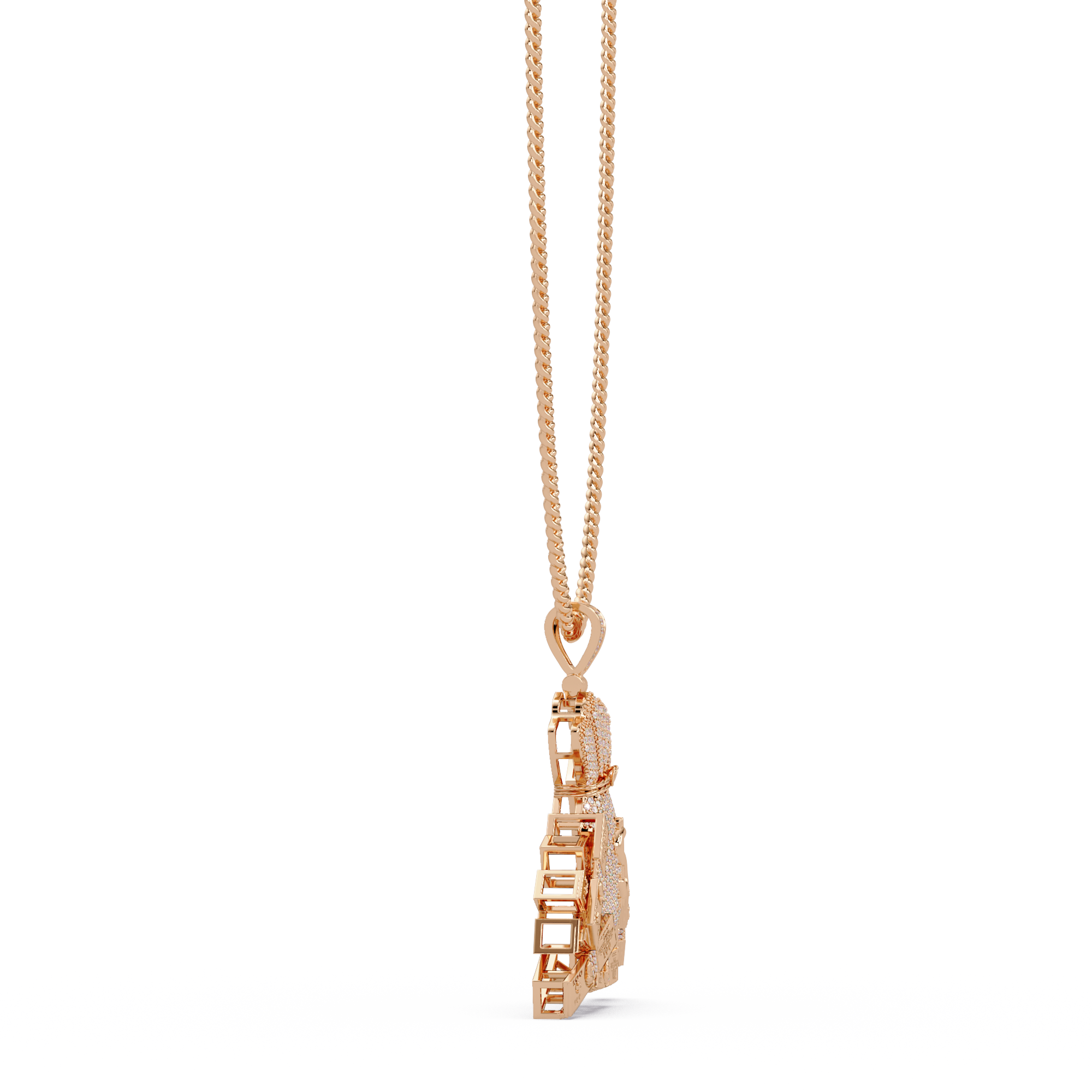 Money Bag Dollar Sign Pendant VVS Moissanite Diamonds