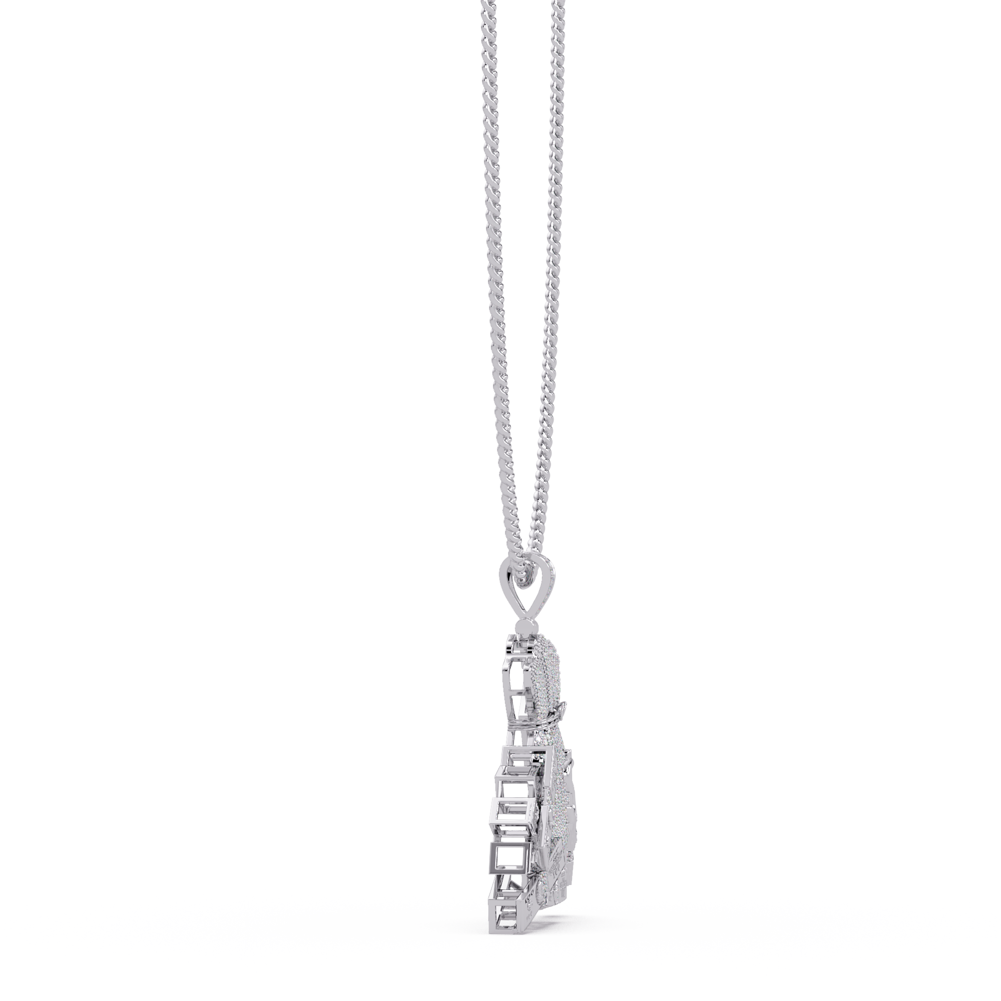 Money Bag Dollar Sign Pendant VVS Moissanite Diamonds