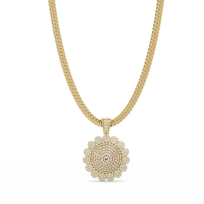 Premium Round Cluster Moissanite Pendant VVS Moissanite Diamonds