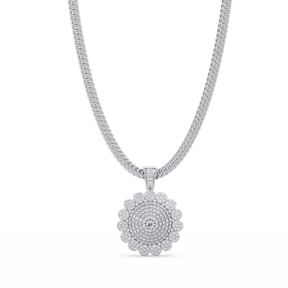 Premium Round Cluster Moissanite Pendant VVS Moissanite Diamonds