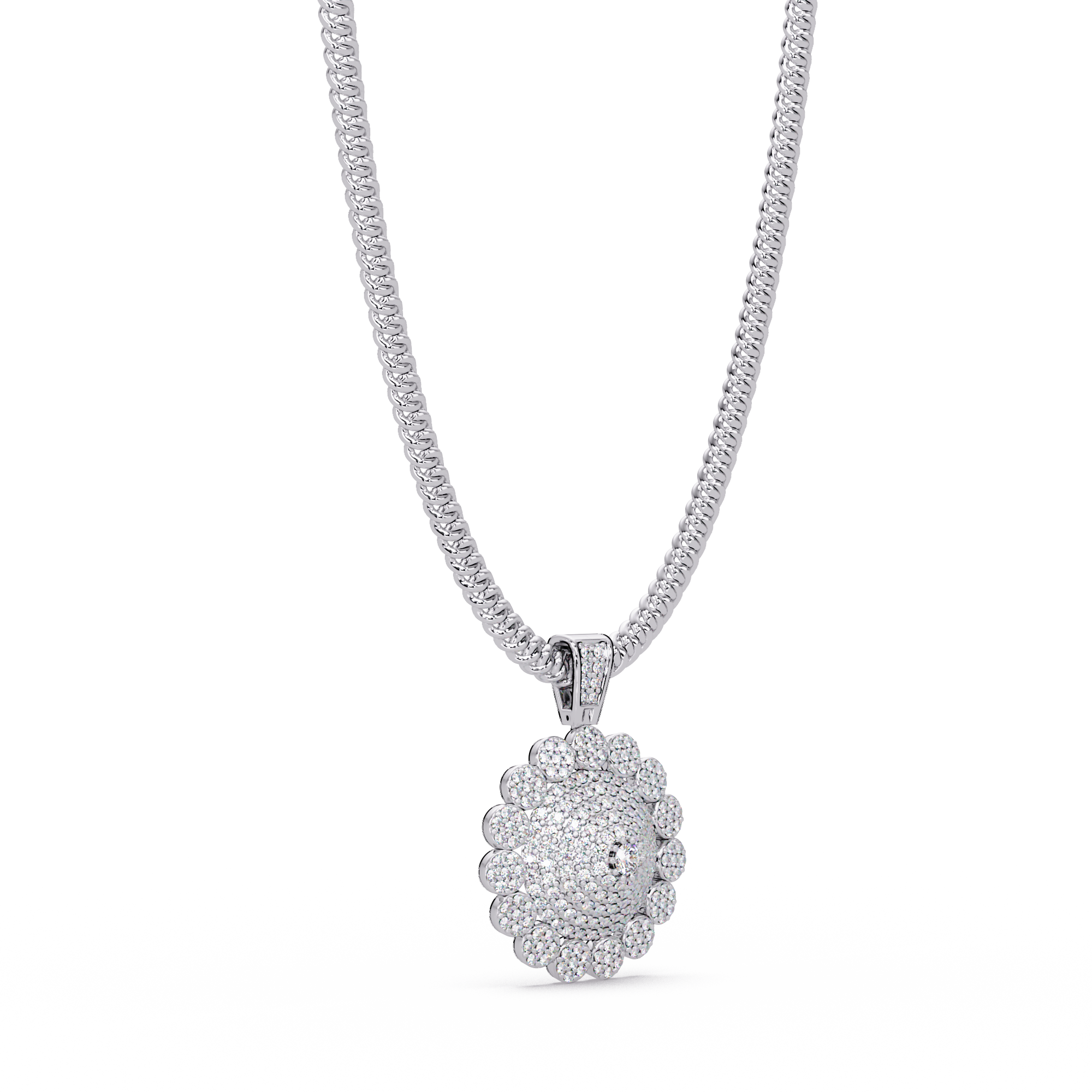 Premium Round Cluster Moissanite Pendant VVS Moissanite Diamonds