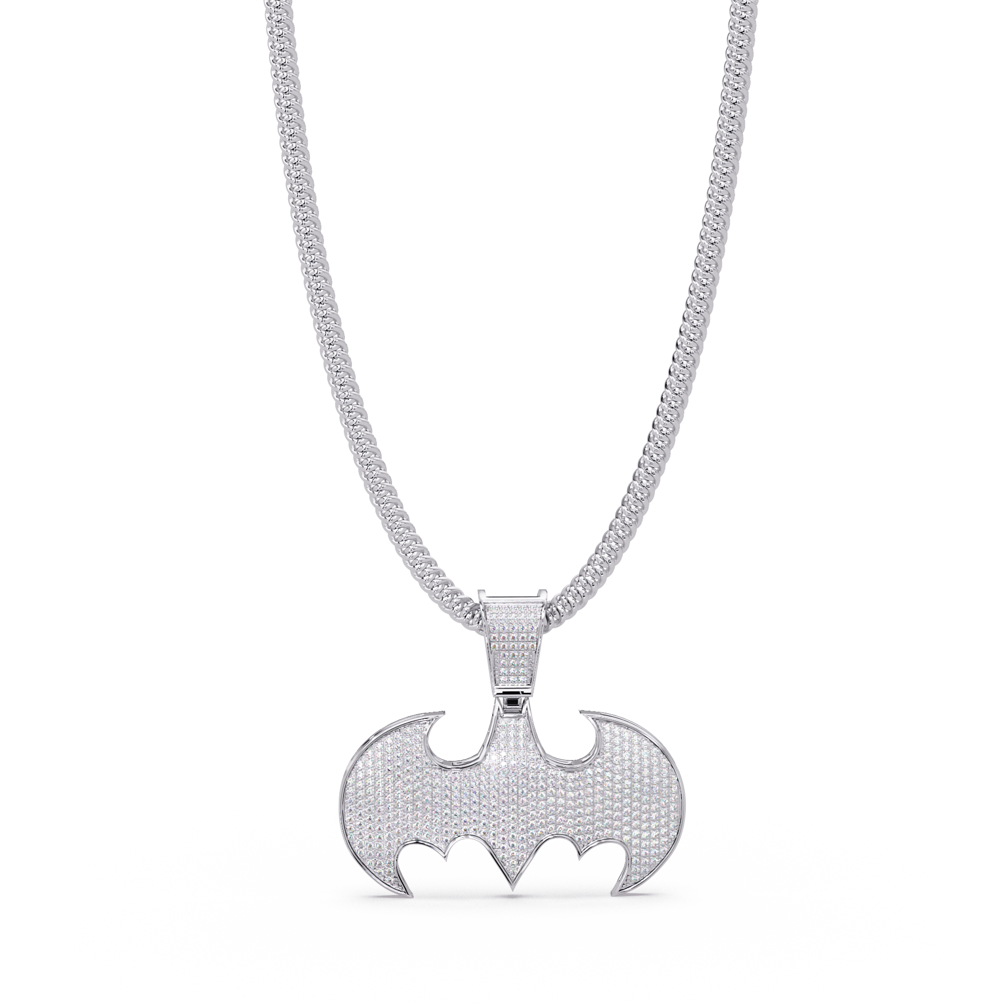 Batman Emblem VVS Moissanite Pendant Hip-Hop Jewelry