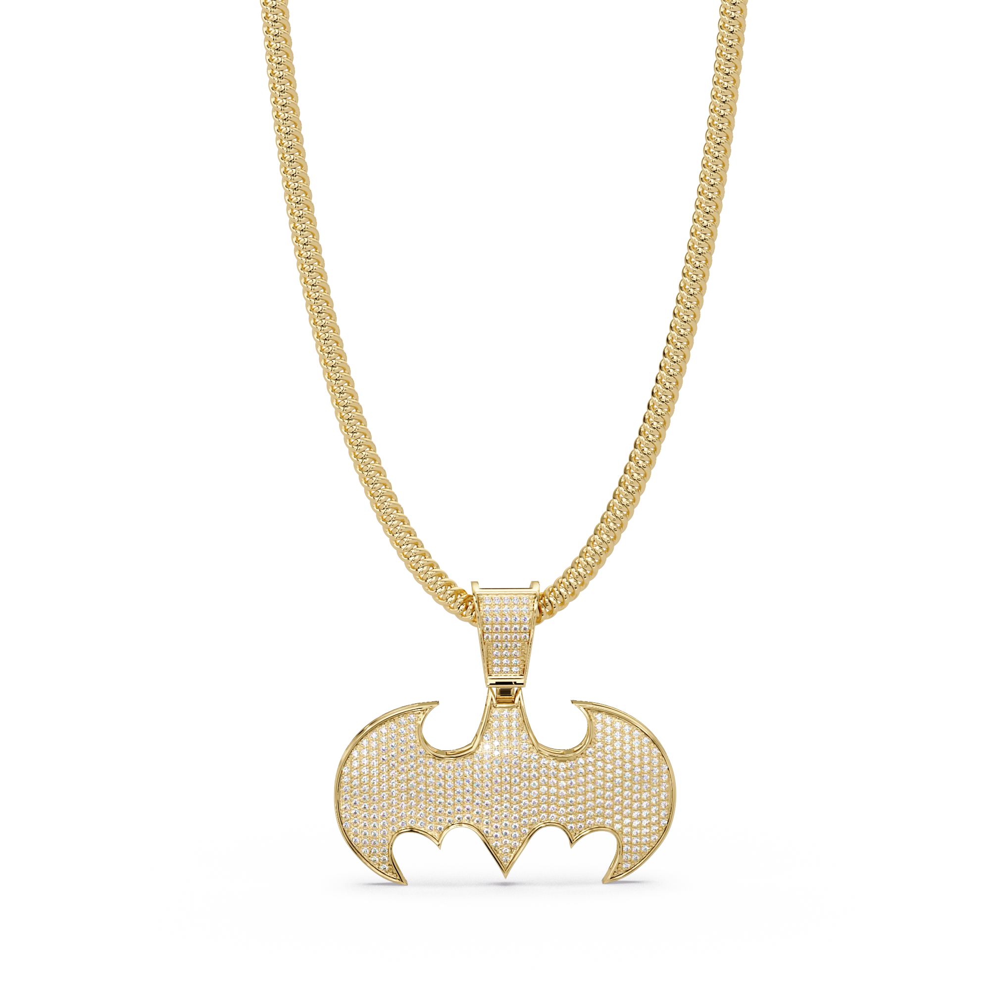 Batman Emblem VVS Moissanite Pendant Hip-Hop Jewelry